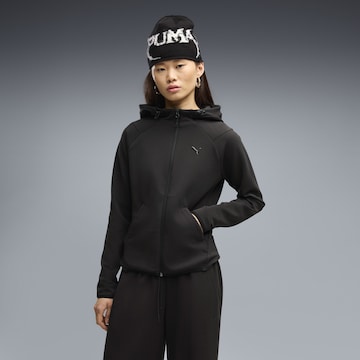 PUMA Sports sweat jacket 'Pumatech Sense' in Black: front