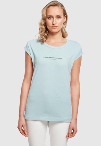 Merchcode T-Shirt 'WD - Believe In Yourself' in Blau: Vorderseite