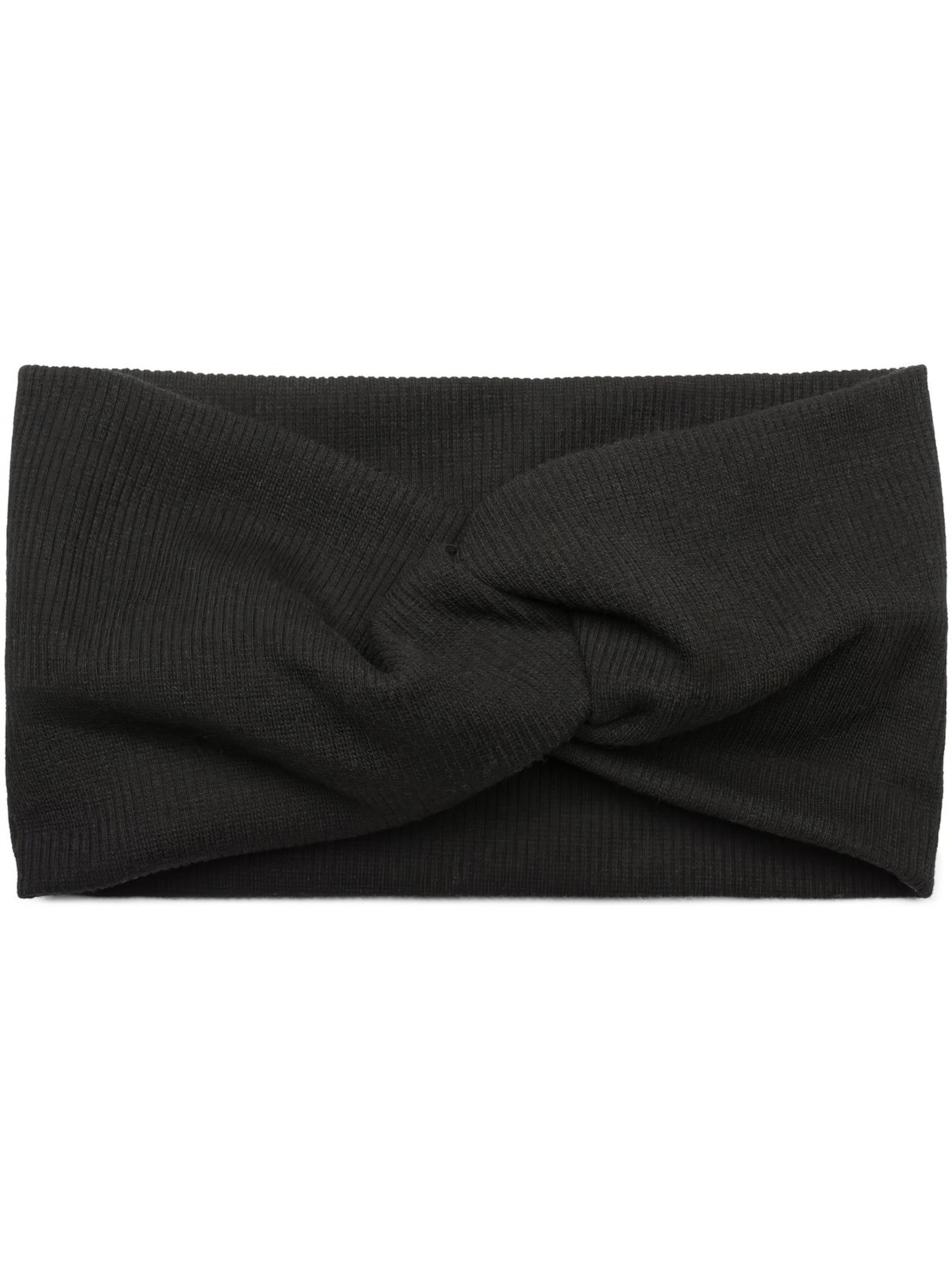styleBREAKER Haarschmuck 'Feinripp Haarband gedreht'‌‌‌‌‌‌‌‌‌‌ in Schwarz: Vorderseite