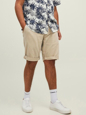 smėlio Jack & Jones Plus Standartinis „Chino“ stiliaus kelnės 'Dave': priekis