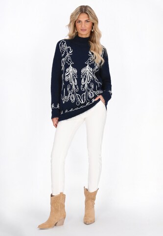 usha FESTIVAL Υπερμέγεθες πουλόβερ σε μπλε