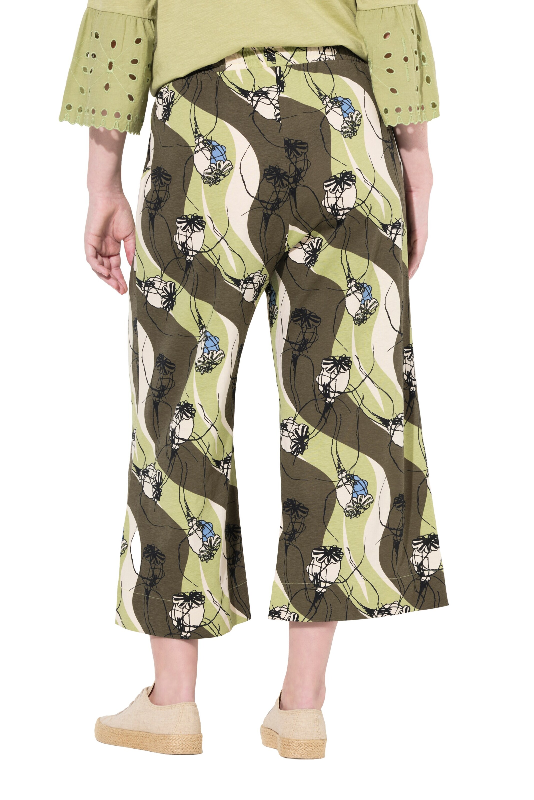 Ulla Popken Wide leg Broek in Groen