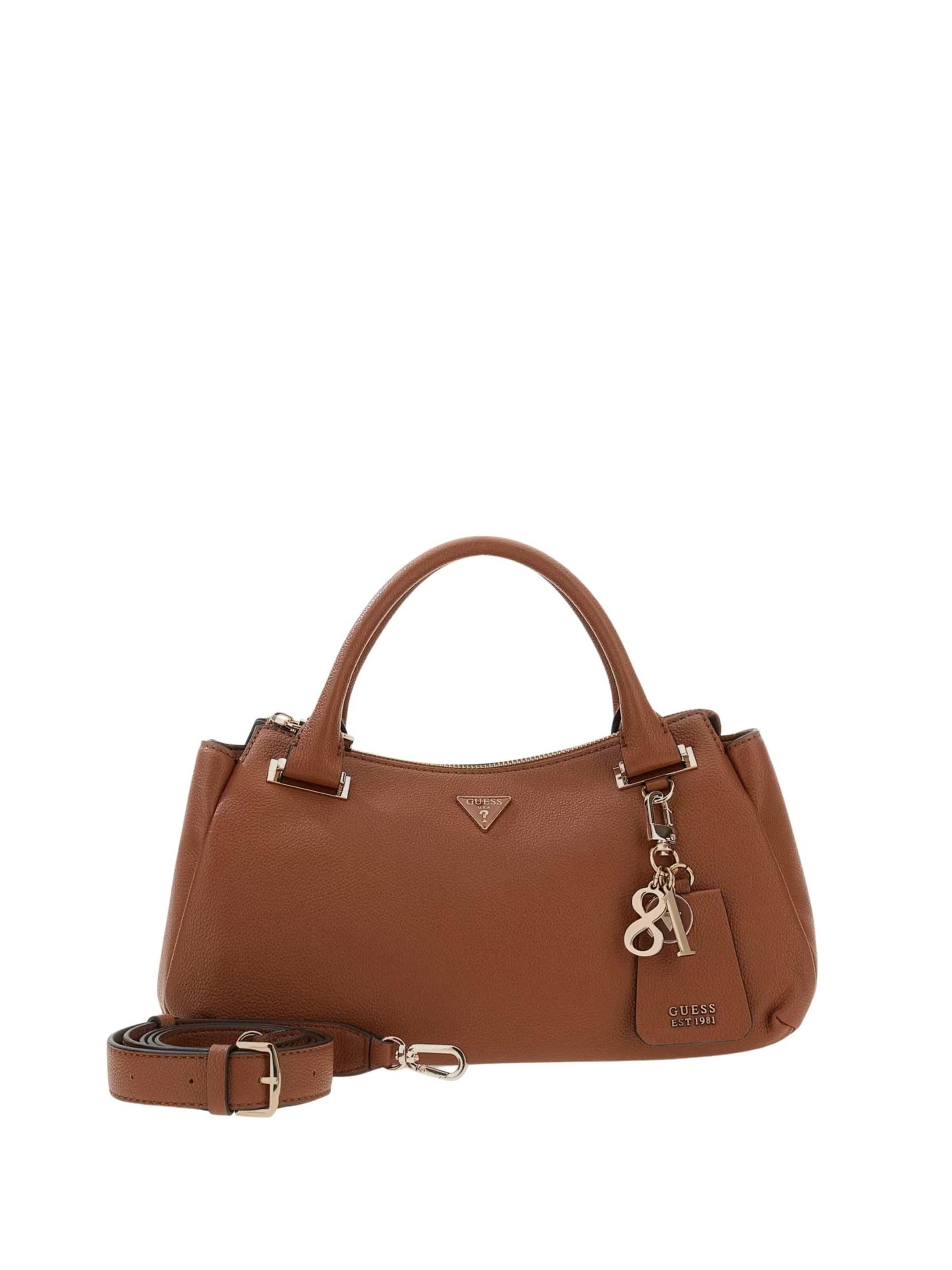 GUESS Schoudertas 'Guess Sac Bandoulière Anadela 3 Comp Satch Cognac' in Bruin: voorkant