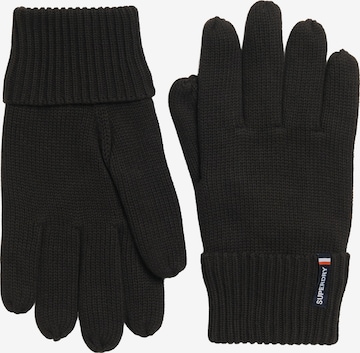 Superdry & Co Full Finger Gloves 'Essentials' in Black: front