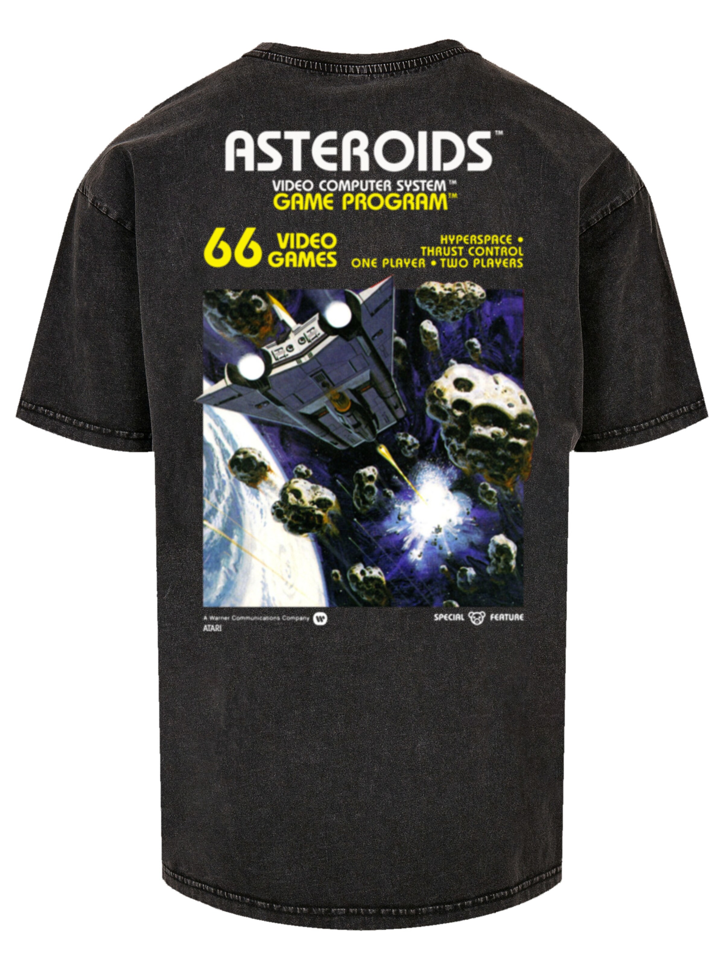 F4NT4STIC Shirt 'Atari Games Logo White Retro Gaming Horizontal' in Black