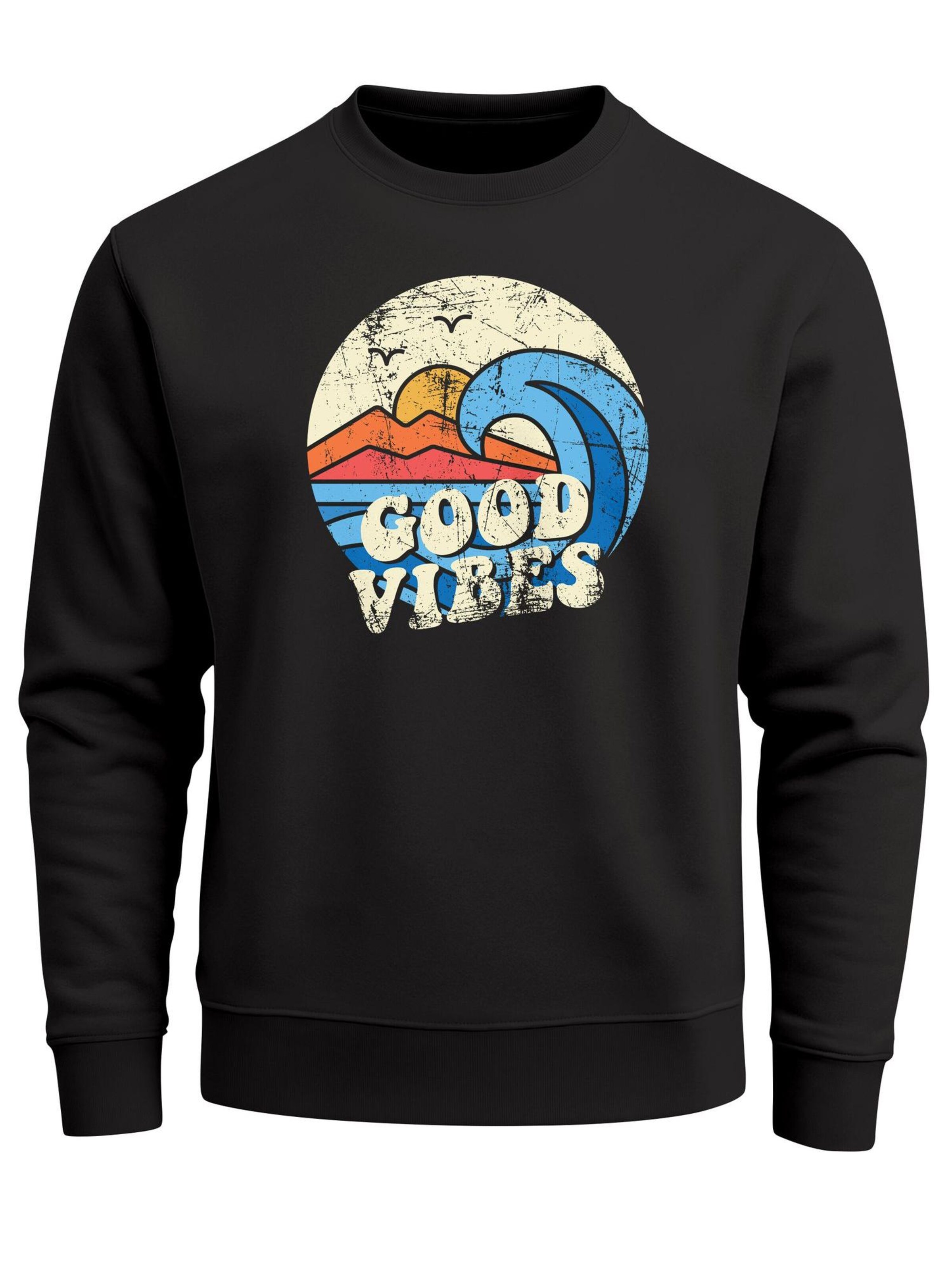 Neverless Sweatshirt 'Good Vibes'‌‌‌‌‌‌ in Schwarz: Vorderseite