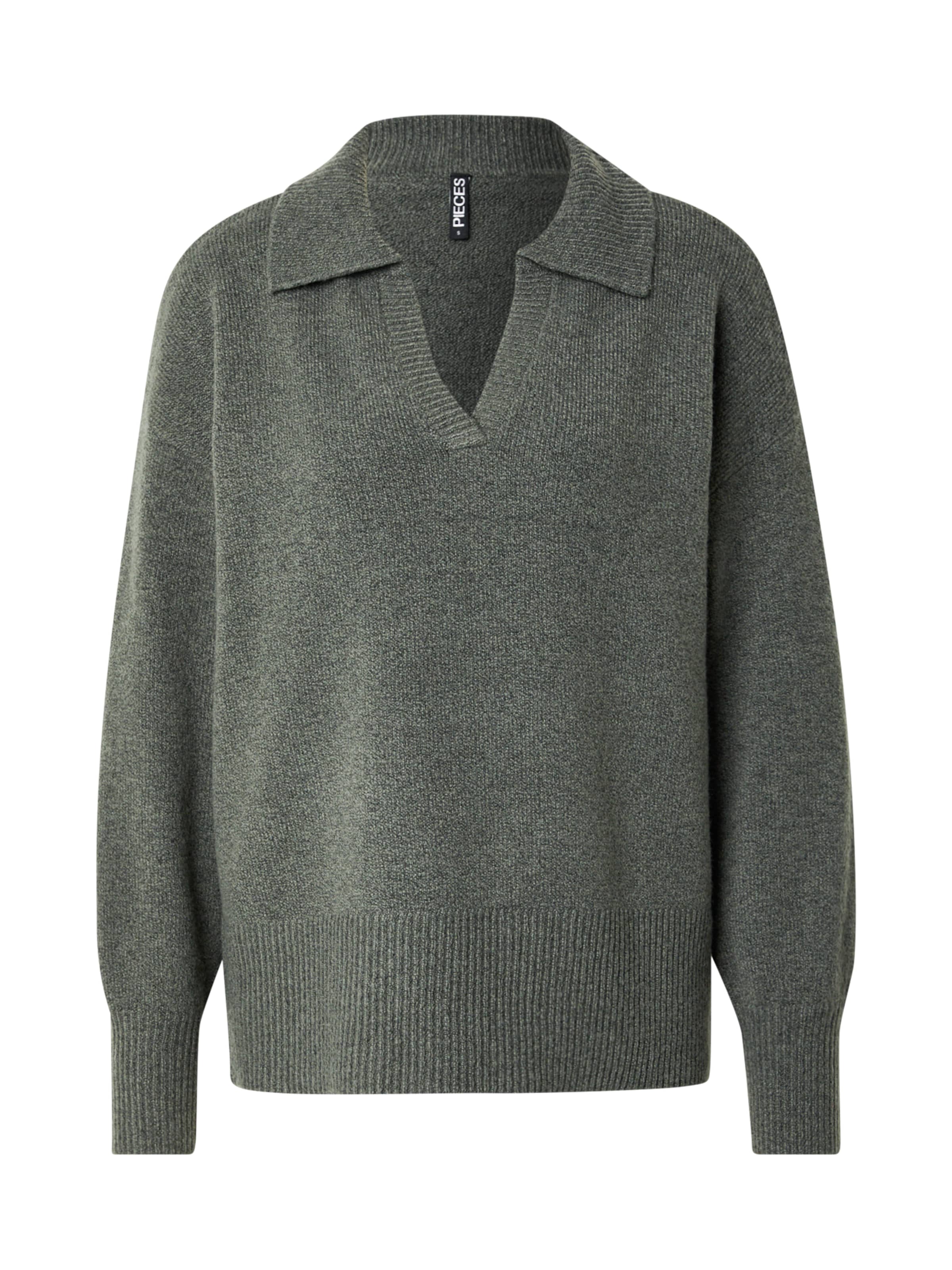 PIECES Kampsun 'PCMALOU', värv hall: eest vaates