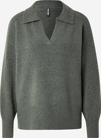 PIECES Pullover 'PCMALOU' in Grau: Vorderseite