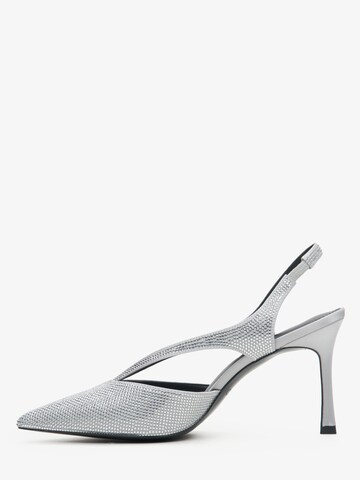 Estro - Zapatos destalonado '2370-2' en plata: frente