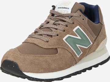 Sneaker bassa '574' di new balance in marrone: frontale