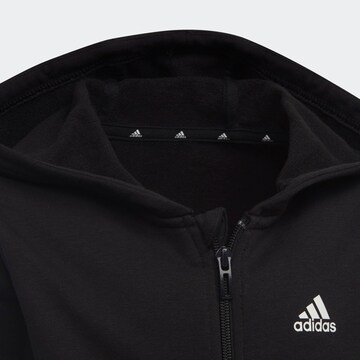 ADIDAS SPORTSWEAR Αθλητική ζακέτα φούτερ 'Essentials 3-Stripes Zip ' σε μαύρο