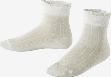 FALKE Socken 'Romantic Net' in Weiß: Vorderseite