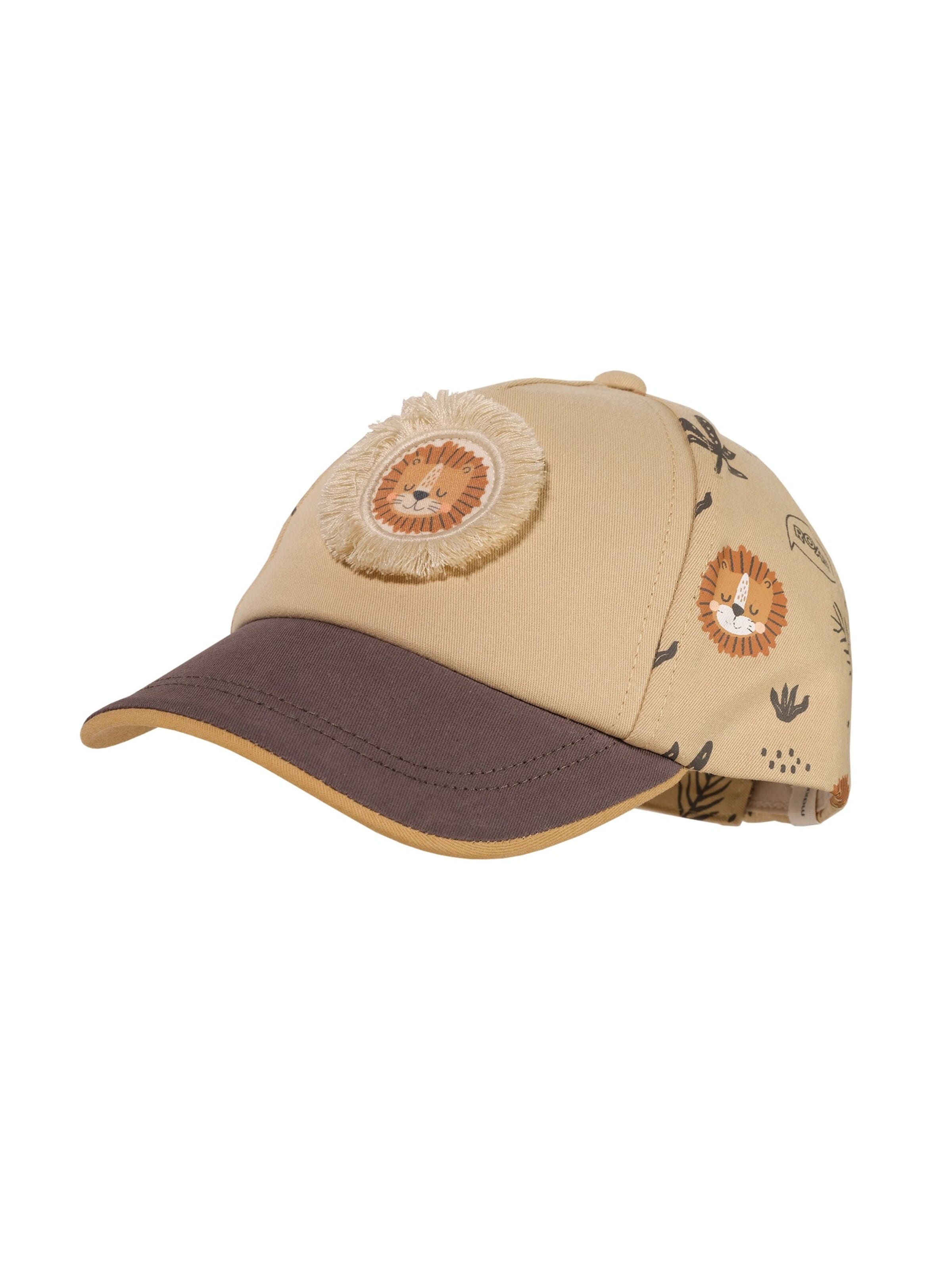 MAXIMO Hut 'MINI BOY-Cap Löwe Patch, leichte Waschoptik, Klettverschluß'‌‌‌‌‌‌‌‌‌ in Beige: Vorderseite