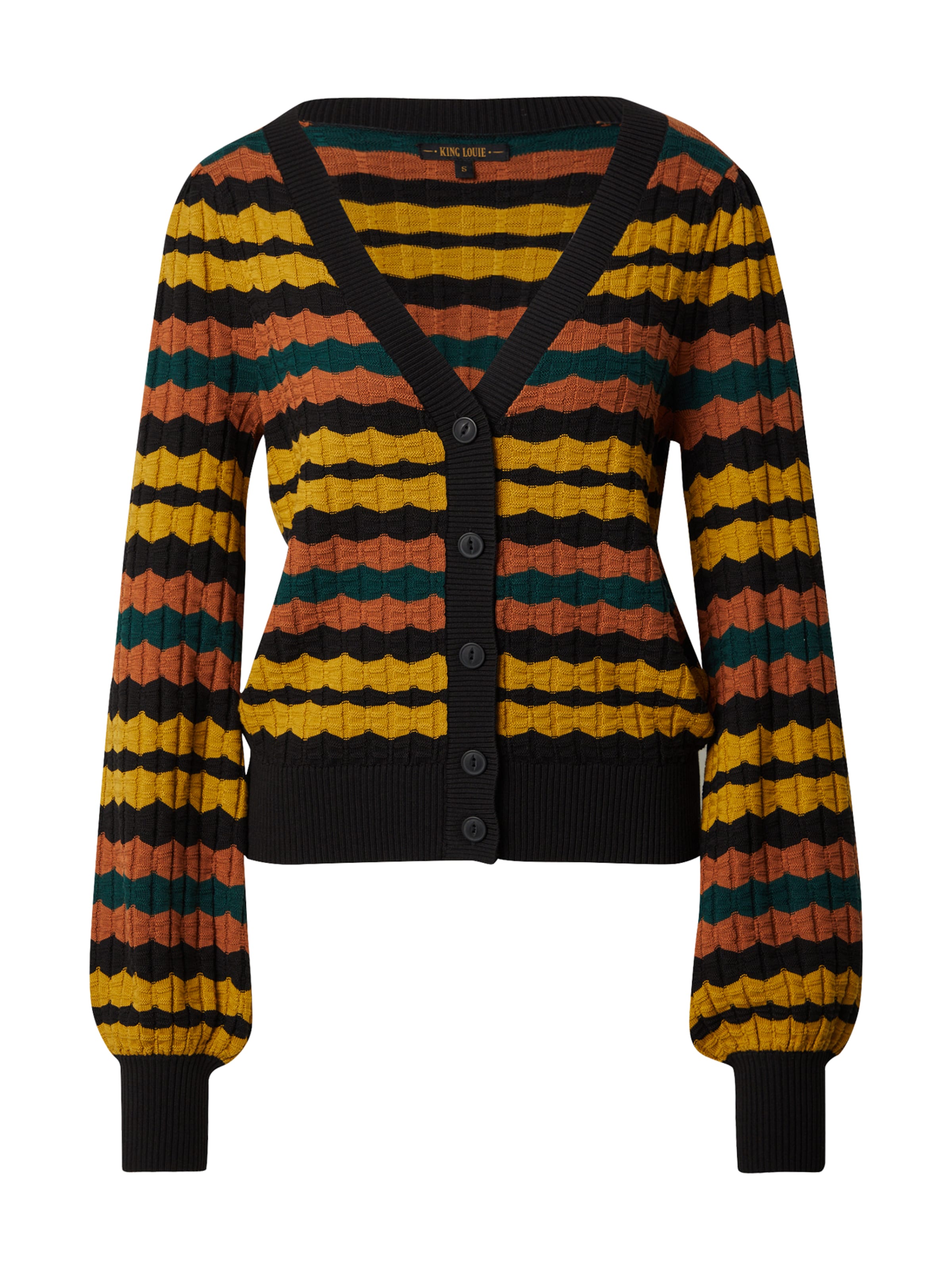 King Louie Gebreid vest in Zwart: voorkant