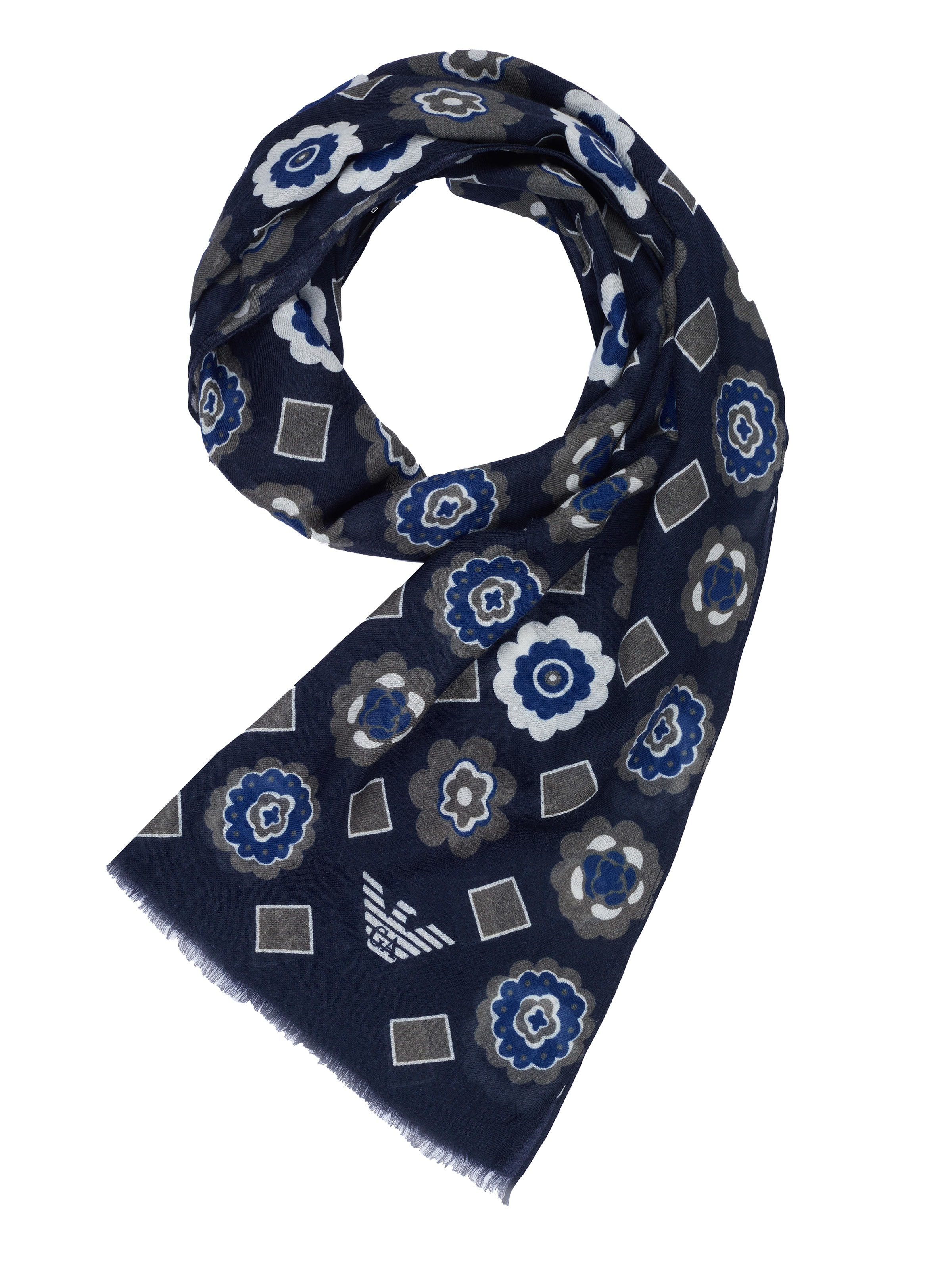 ARMANI Schal 'Emporio'‌‌‌‌‌‌ in Grau: Vorderseite
