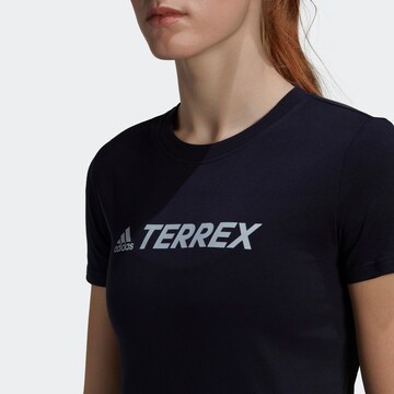 ADIDAS TERREX Skinny Funktionsshirt in Blau