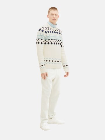 TOM TAILOR DENIM Sweter w kolorze biały