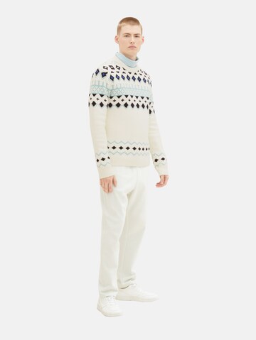 TOM TAILOR DENIM Sweater in White