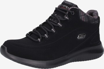 SKECHERS Lace-Up Ankle Boots 'Ultra Flex Just Chill' in Black: front