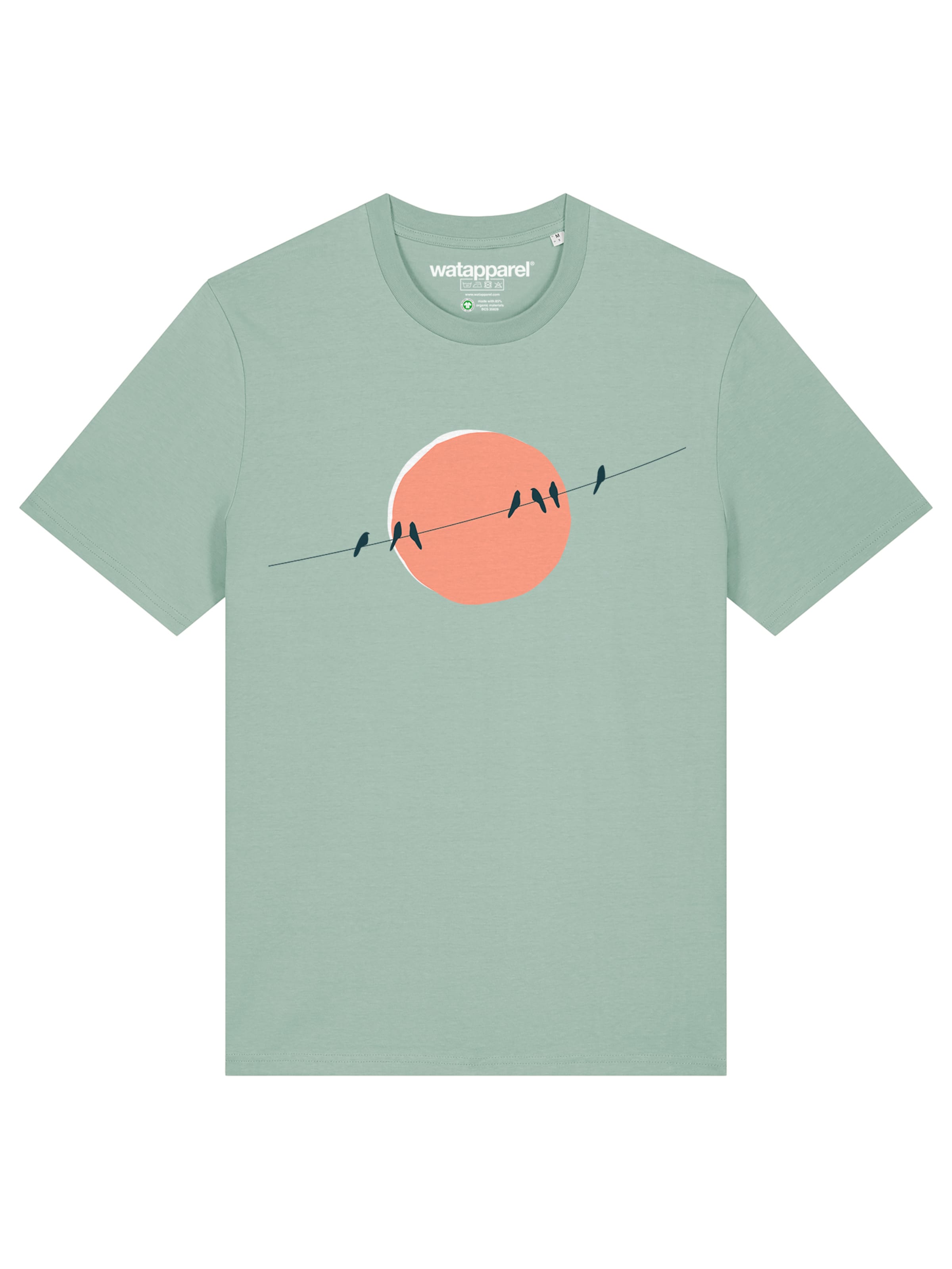 Watapparel T-Shirt 'Countryside 01' in pastellblau / lachs / schwarz, Produktansicht