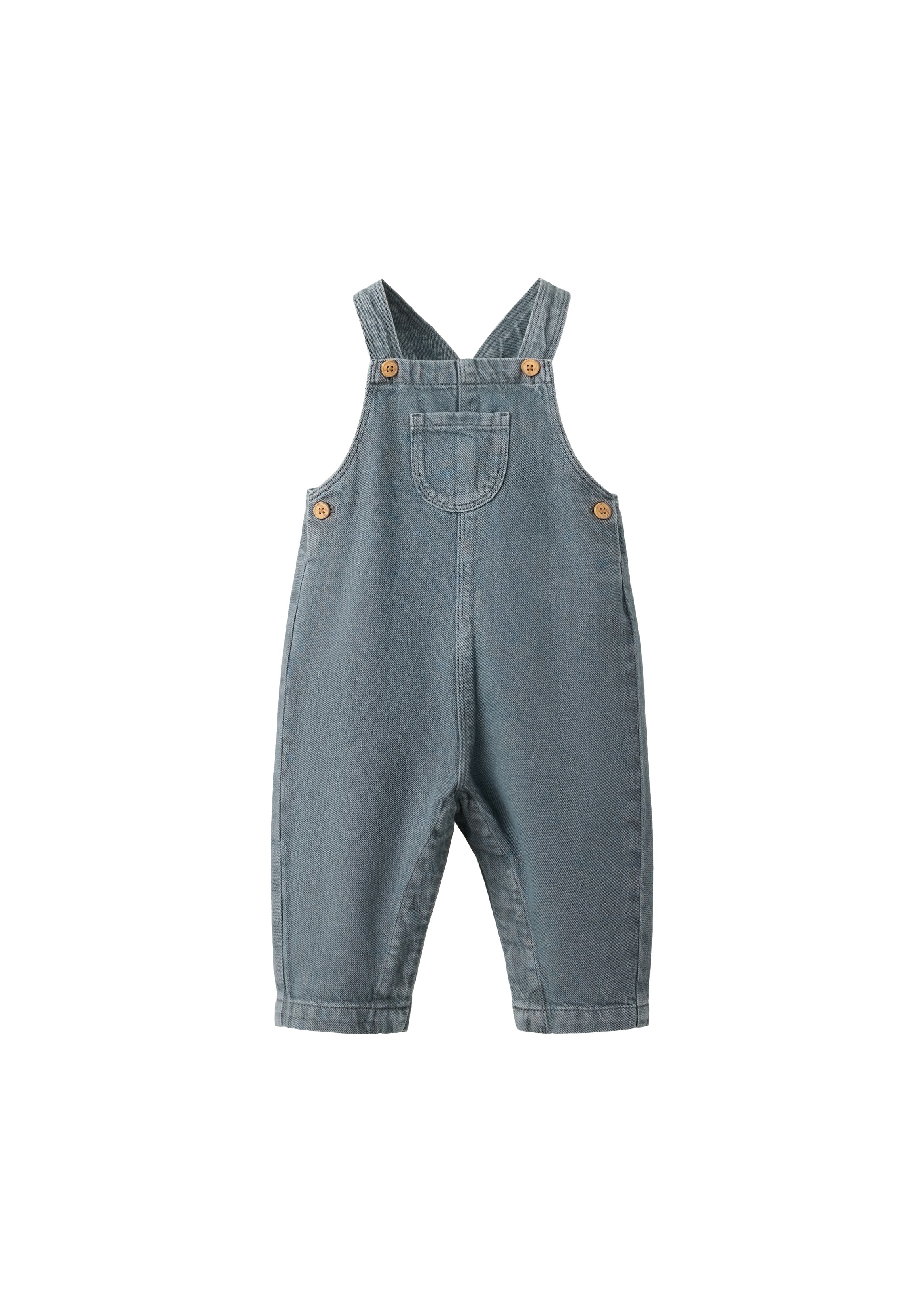 MANGO KIDSLoosefit Hlače s tregerima 'PINE' - plava boja: prednji dio