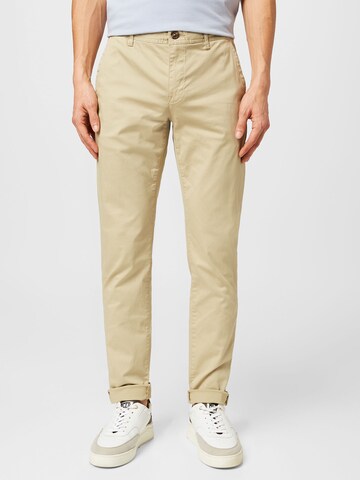 Coupe slim Pantalon chino SCOTCH & SODA en beige : devant