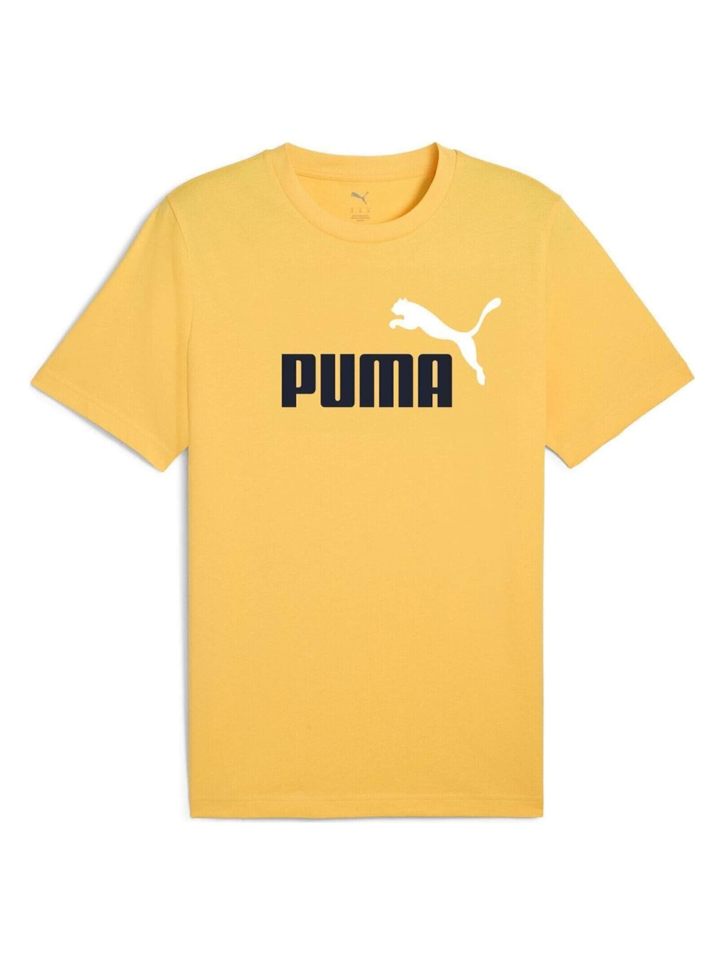 PUMA Shirt 'Puma Ess 2 Color No. 1 Logo Tee' in S in Yellow, Item view