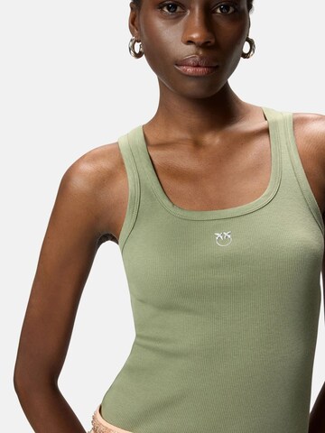 PINKO Top 'PINKO CALCOLATORE CANOTTIERA COSTINA COTONE LOGO METAL canotta'‌‌‌ in Grün