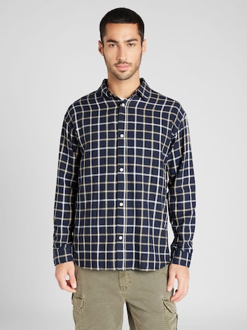 JACK & JONES Regular fit Button Up Shirt 'JAMES' in Blue: front