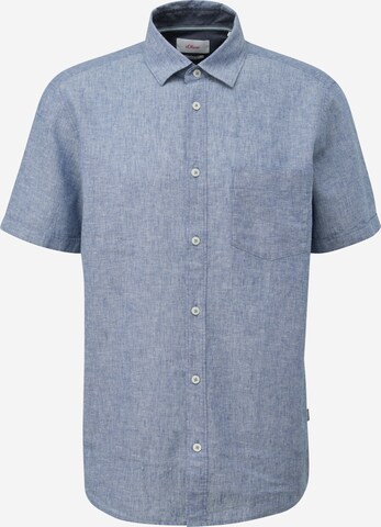 s.Oliver Regular fit Button Up Shirt in Blue: front