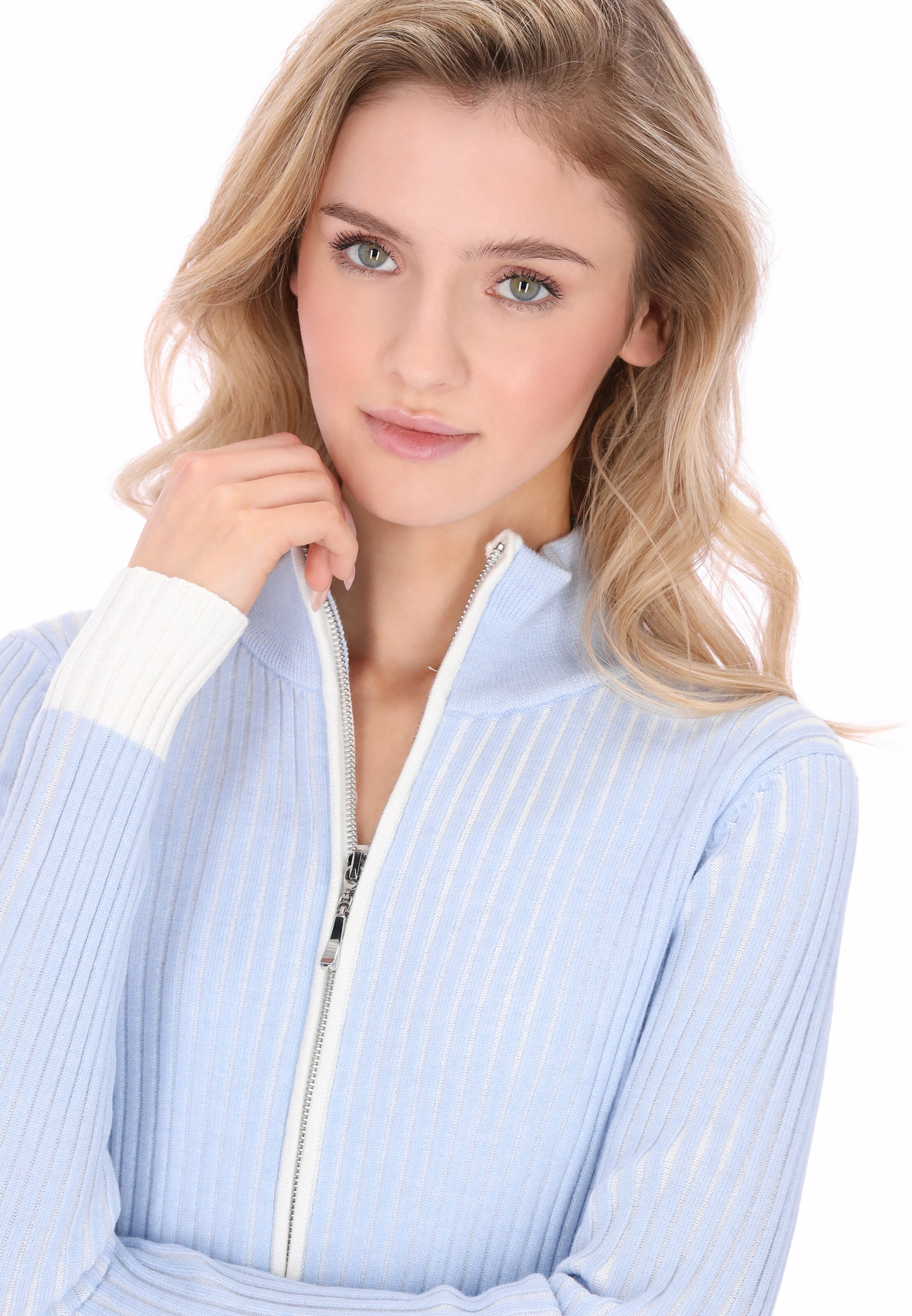 MYMO Gebreid vest in Blauw