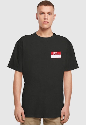 MT Upscale Shirt ' Hey! My Name Is' in Zwart: voorkant