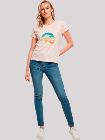 F4NT4STIC Shirt 'I Believe UFO Alien Sonnenuntergang' in Roze
