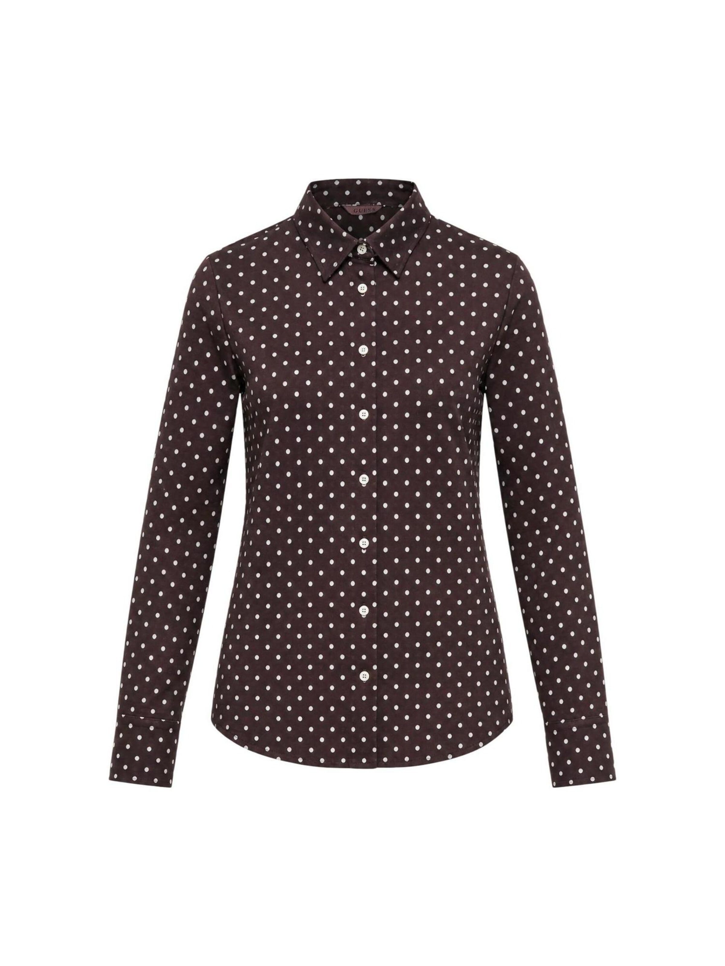 GUESS - Blusa 'NEW LS CLOUIS W6YH68 W3212' en marrón: frente