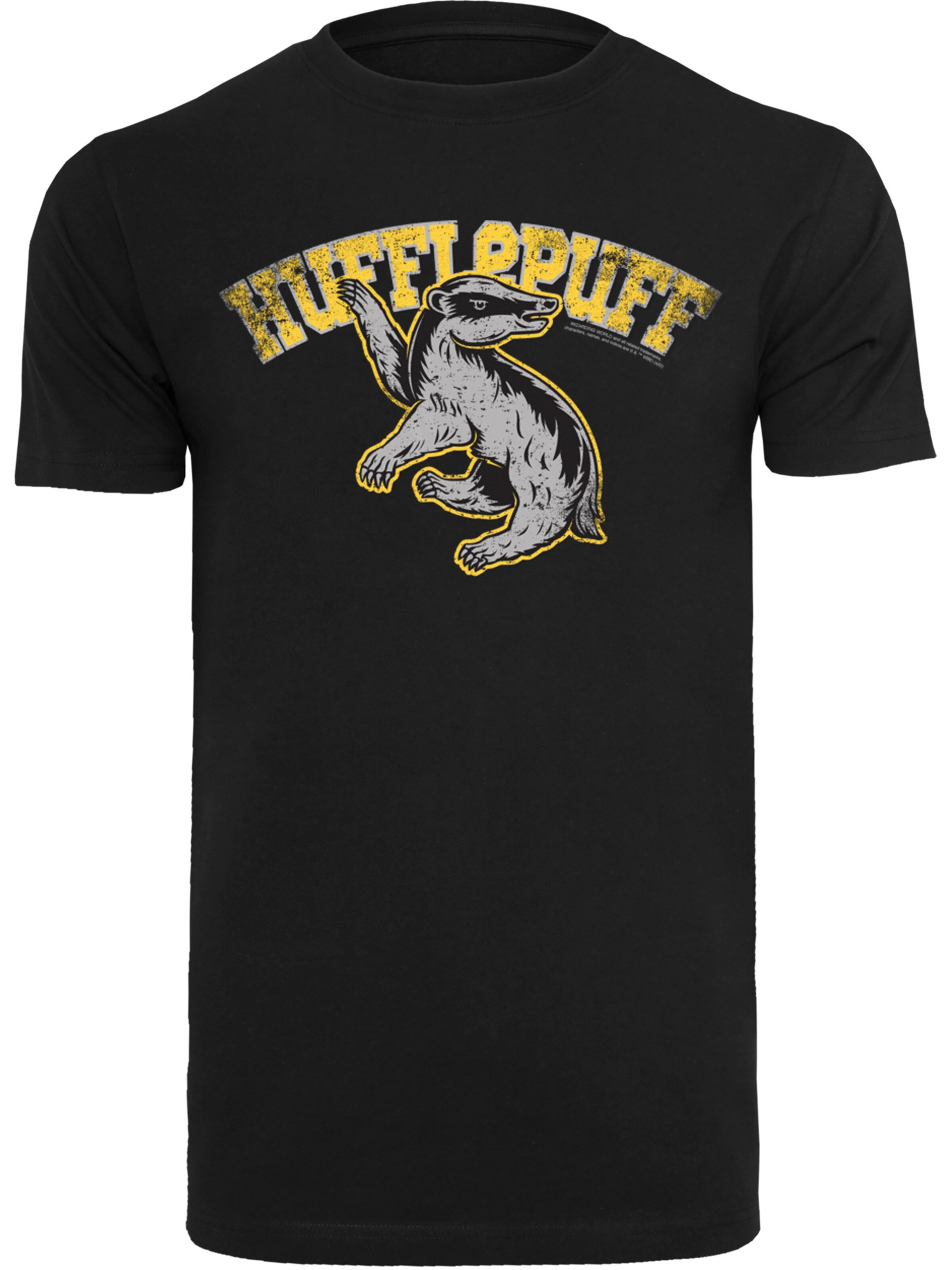T-Shirt 'Harry Potter Hufflepuff Sport Emblem' F4NT4STIC en noir : devant
