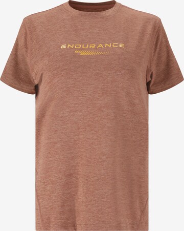 ENDURANCE Performance Shirt 'Wange' in Brown: front