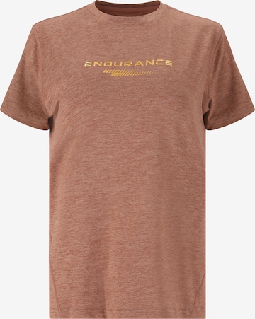 T-shirt fonctionnel 'Wange' ENDURANCE en marron : devant