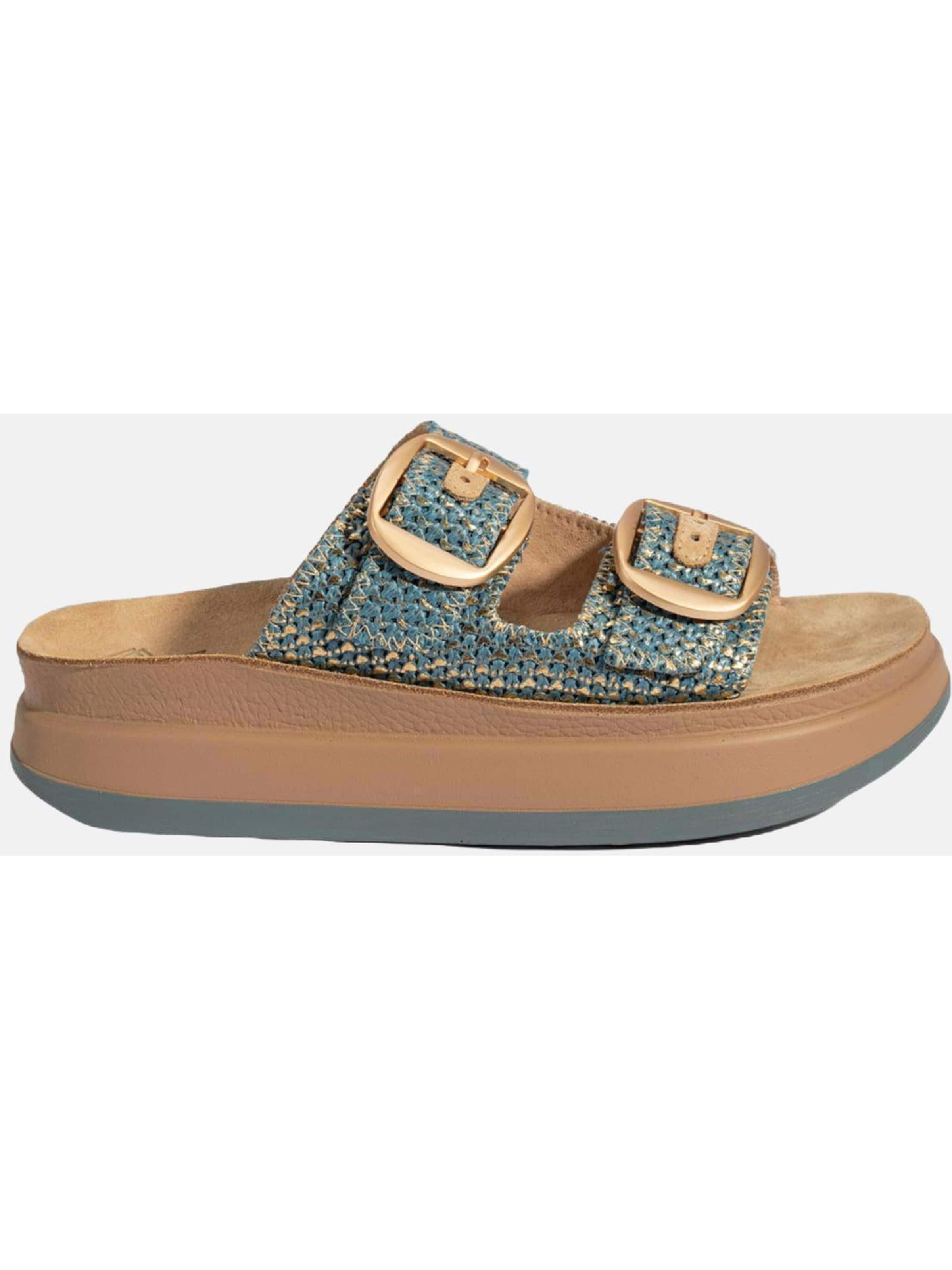 Desa Slippers in Blue: front