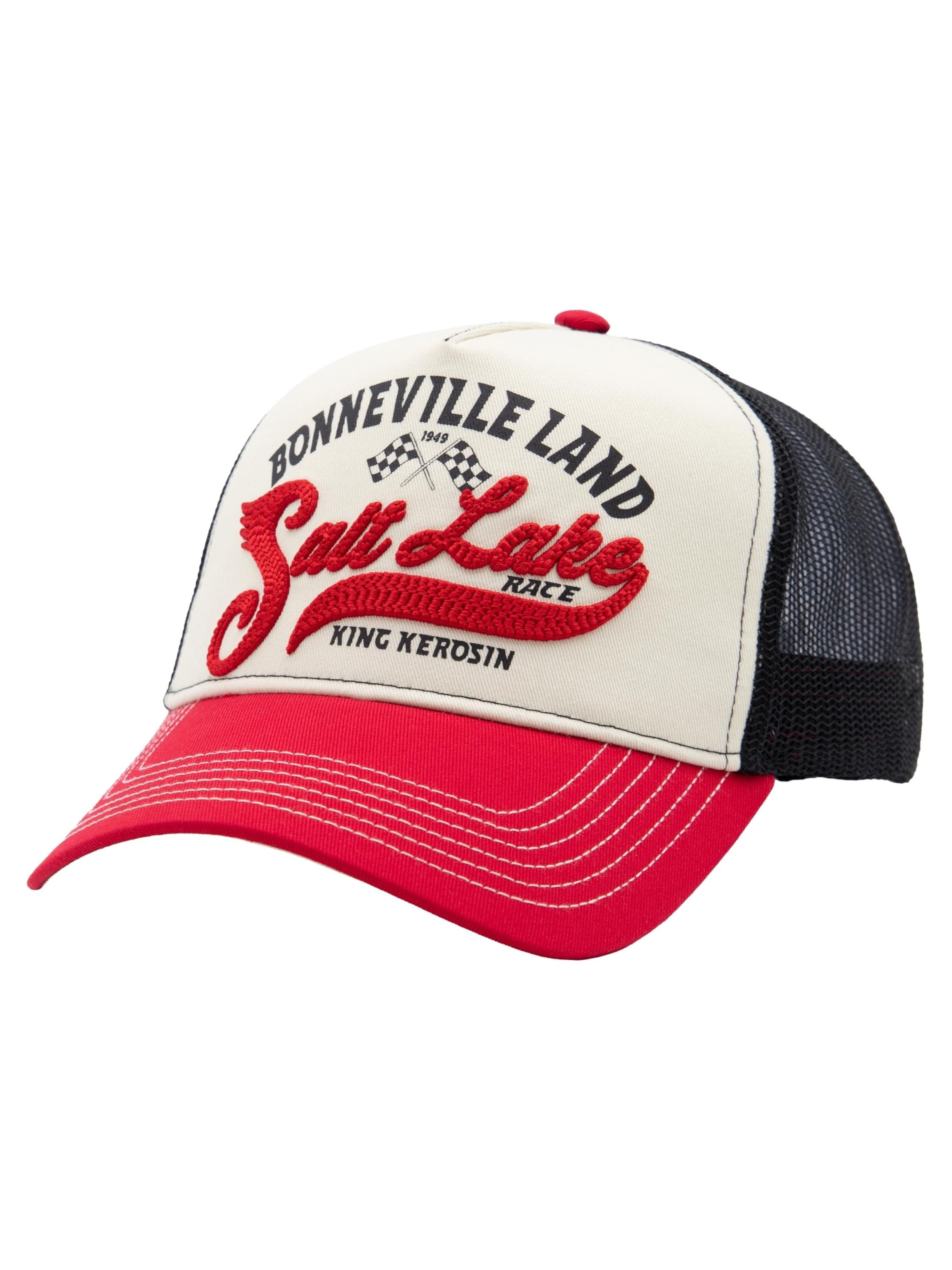 King Kerosin Cap 'Bonneville Land Salt Lake' in Red: front