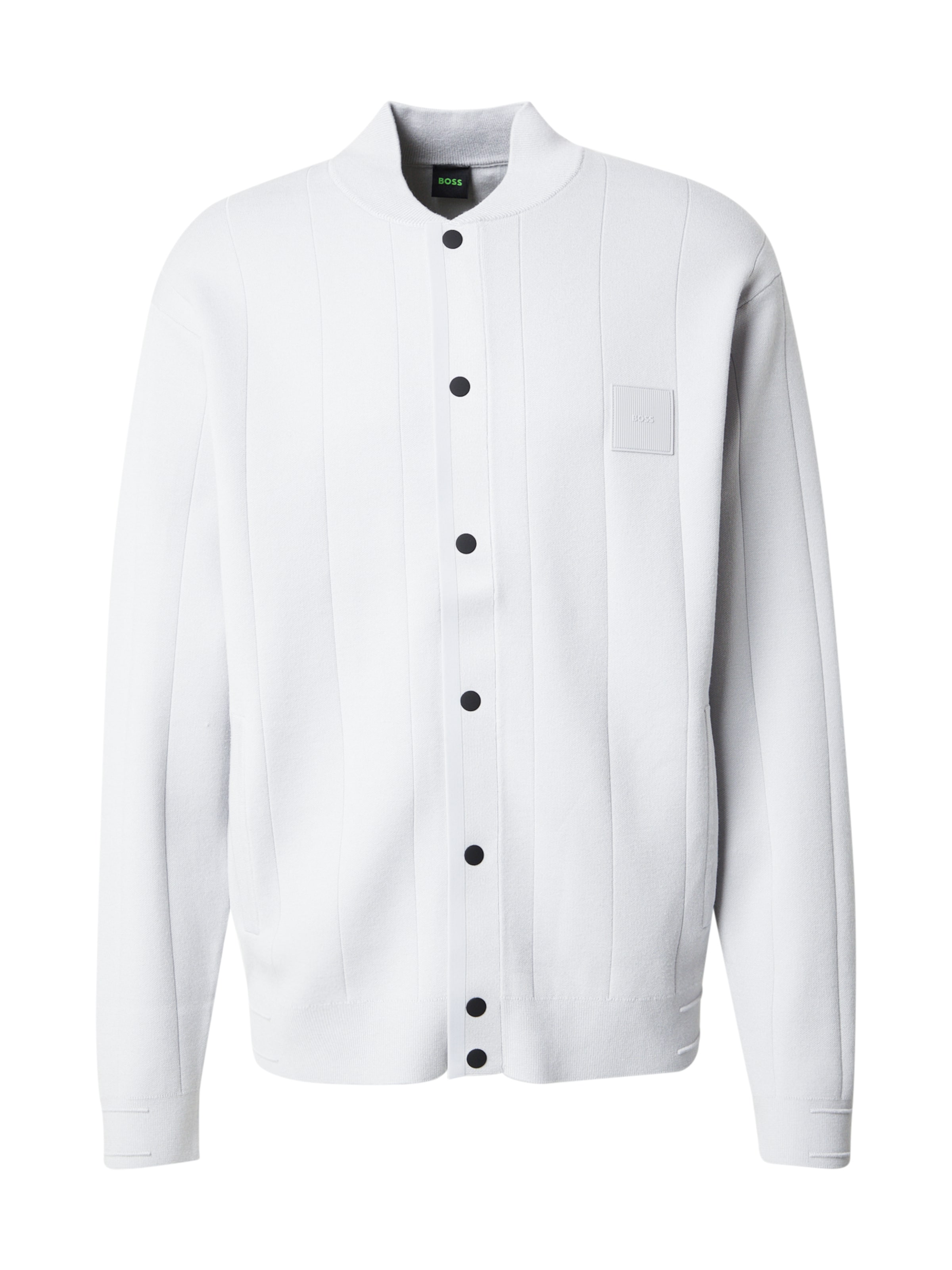 BOSS Kardigán 'Drop Needle' - Sivá: predná strana