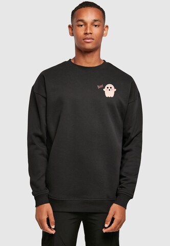 Merchcode Sweatshirt 'Halloween - Boo Ghost' in Zwart: voorkant