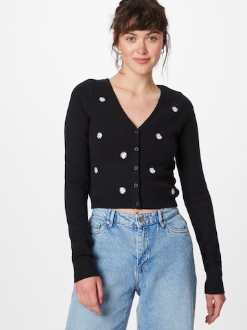 HOLLISTER Knit Cardigan 'ASIA' in Black: front