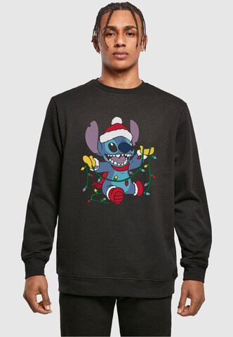 ABSOLUTE CULT Sweatshirt 'Lilo And Stitch - Christmas Lights' in Black: front