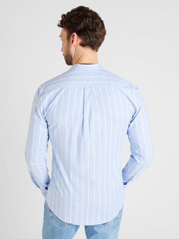 Lindbergh - Ajuste regular Camisa 'Manderin' en azul