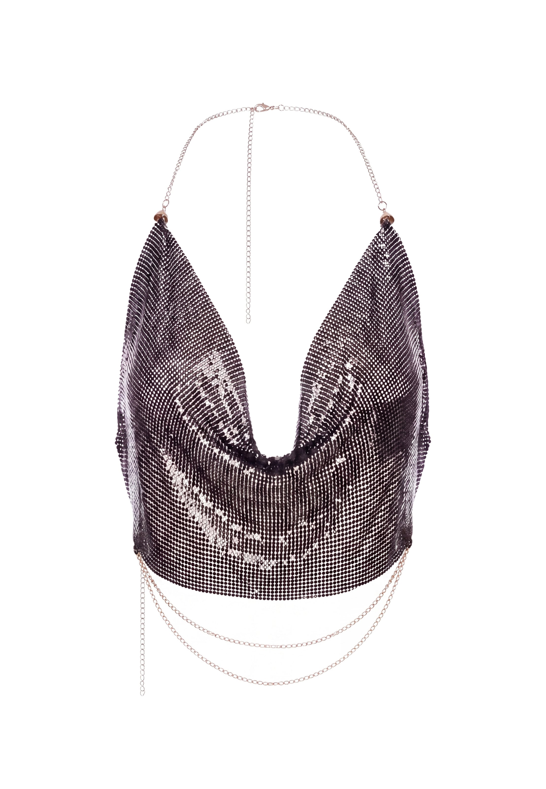 faina Top in Zilver: voorkant