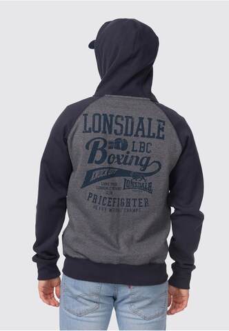 LONSDALE Bluza rozpinana 'Slough' w kolorze niebieski: przód