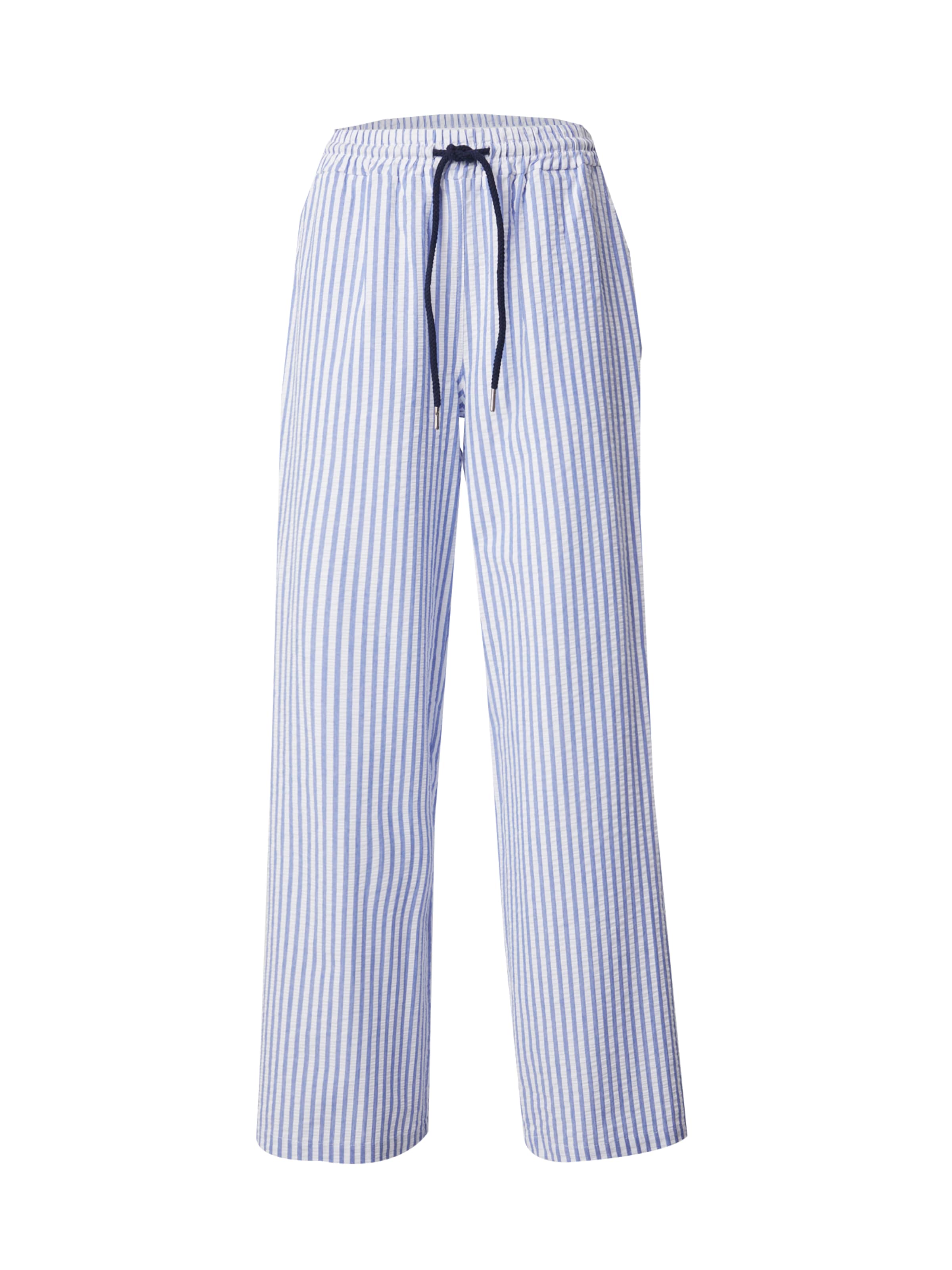 Wide Leg Pantalon 'Danenynne Searsucker' Danefae en bleu : devant