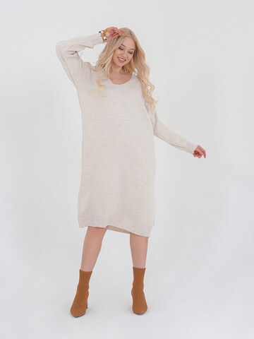 FRESHLIONS Knitted dress 'Rahel' in Beige