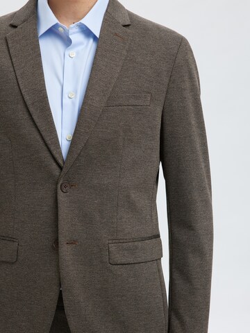 SELECTED Slim fit Pintsak 'SLHAITOR' w kolorze brązowy