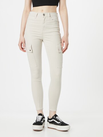 River Island Skinny Cargo Jeans 'LOUIS' in Beige: front